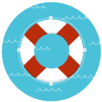 A life preserver ring from a boat.